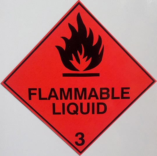 Flammable Liquid Warning Sign Health & Safety Fridge VW