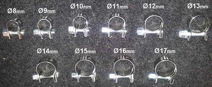 stainless fuel hose pipe clip selection