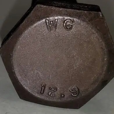 12:9 Grade High Tensile Bolt Head Stamp